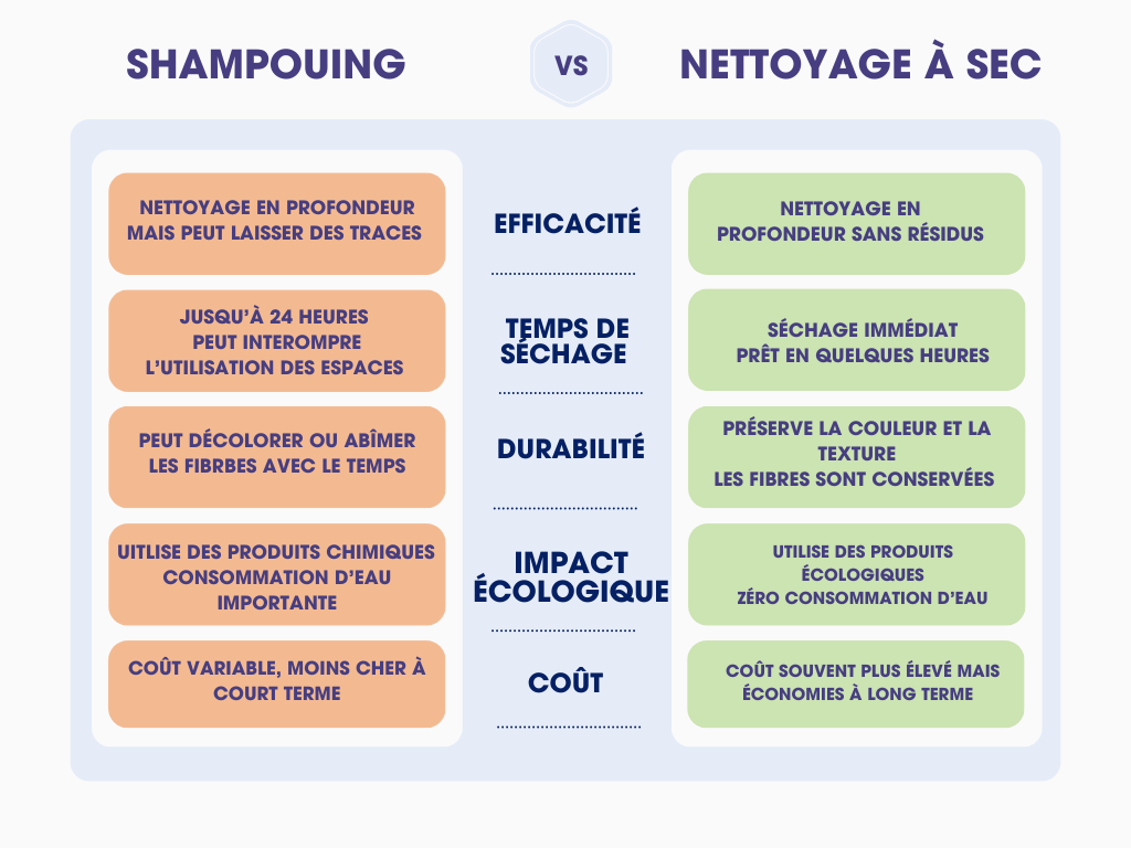 Comparatif shampouing vs nettoyage