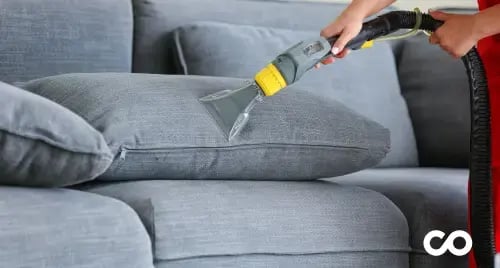 cleaning a chair with a removable cover